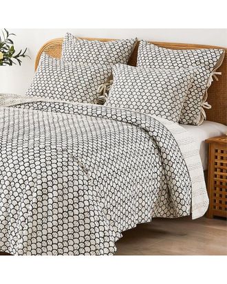 Melange Home Mélange Home Hand-Stitched Scallop Kantha Coverlet