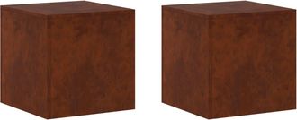 vidaXL Soporte De Plantas 2 Pcs Oxidado 40 X 40 X 40 Cm Acero Oxidado Vidaxl