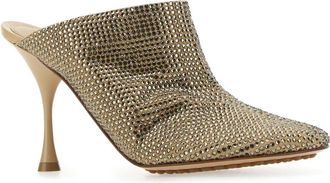 Bottega Veneta Womens Embellished Suede Sparkle Dot Sock Mules 2624 Scarpe Con Tacco High Heel Shoes