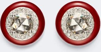 Kamyen Jewellery Candy Dots 18kt white gold and enamel earrings diamonds