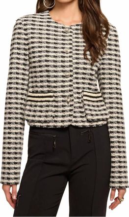Ramy Brook Thomas Tweed Jacket In Black Gingham