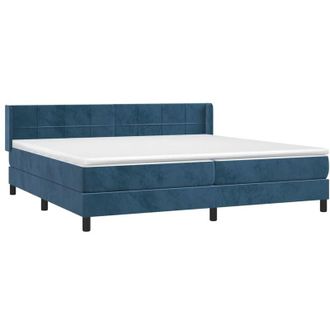 vidaXL Cama Box Spring Con Colch&oacute;n Terciopelo Azul Oscuro 200x200 Cm Vidaxl