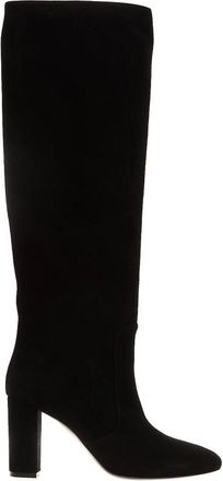 Via Roma 15 Zwarte leren enkellaarzen - Dames - Laarzen met Hak - Zwart - 35 EU - Schoenen