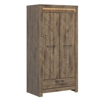 Petits Meubles Armario 2 puertas 1 caj&oacute;n con led paneles de mdf madera