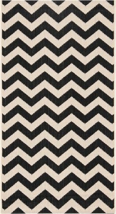 Safavieh Alfombra chevron de polipropileno negro/beige, 122 x 170 cm