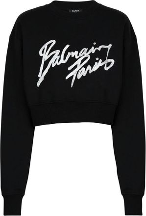 Balmain Black Logo Crew Neck Sweatshirt