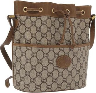 Gucci Pre-owned Vintage Bucket Bag - Dames - Vintage Tas - Beige - ONE Size - Leer - Vintage