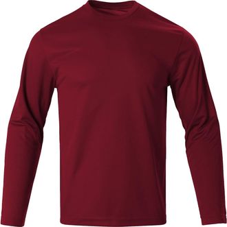 Generic T Shirts for Men UK Quick Dry Long Sleeve Tops Lightweight Plain Color Round Neck Tshirts Outdoor Sports Gym Hiking Fishing Tops Durable Performance W
