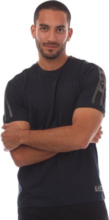 Emporio Armani Mens Emporio Armani Logo Series Cotton-Jersey T-Shirt in Navy - Size X-Large