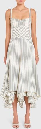 Amanda Uprichard Monterey Stripe Handkerchief Dress in Oxford Blue Stripe at Nordstrom, Size Small