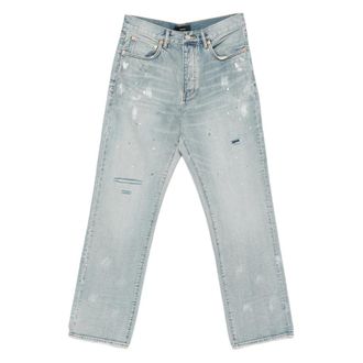 Purple Painted Distressed Jeans