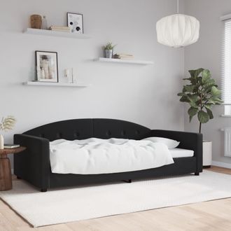 vidaXL Sof&aacute; Cama Sin Colch&oacute;n Terciopelo Negro 100x200 Cm Vidaxl