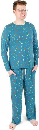 Leveret Mens Viscose Matching Family Holiday Pajamas, Reindeer & Polar Bear Prints in Fish at Nordstrom, Size Xx-Large