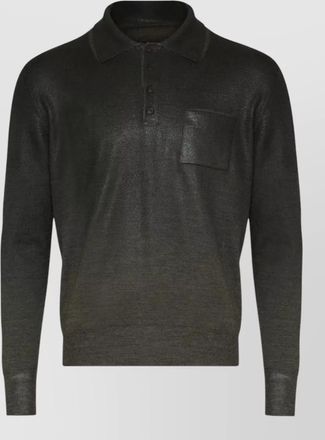 Maison Margiela wool blend long sleeve polo shirt