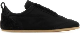 Jil Sander Black Satin And Suede Sneakers