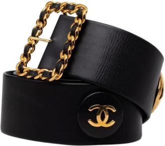 Chanel Pre-owned Vintage Belt - female - Chanel Vintage - Vintage Belts - Black - ONE SIZE - Pre-owned