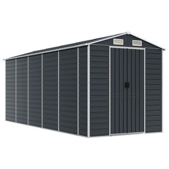 vidaXL Cobertizo De Jard&iacute;n Acero Galvanizado Antracita 191x470x198 Cm Vidaxl
