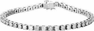 Diamond2Deal 14k White Gold 4 3/4 CTW Lab-Grown Diamond Line Bracelet 7
