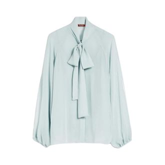Max Mara Dames, Blouses & Shirts, Blauw, Maat: M Zijde