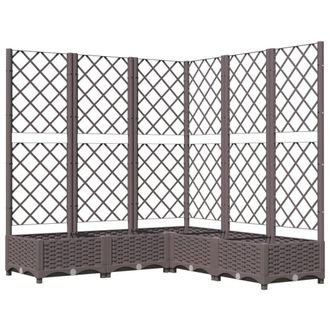 Berkfield Home Garden Planter with Trellis Brown 120x120x121.5 cm PP