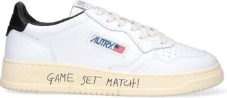 Autry Low-Top Leather Sneakers with Perforated Detailing