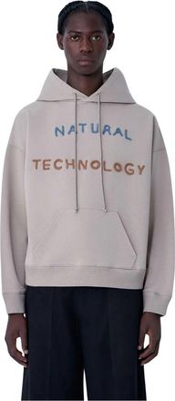 Story mfg. Geo Hooded Sweatshirt - Heren - Hoodies - Grijs - S - Katoen - Hoodies & sweatvesten