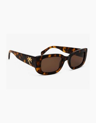 Palm Angels Mens Mens Yosemite Rectangle Sunglasses - Brown - Size: ONE size