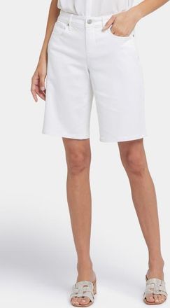 NYDJ Lilly Straight Leg Denim Shorts in Optic White at Nordstrom, Size 14