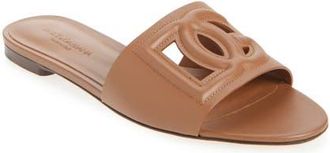 Dolce & Gabbana Bianca Interlock Slide Sandal in Light Brown at Nordstrom, Size 10.5Us