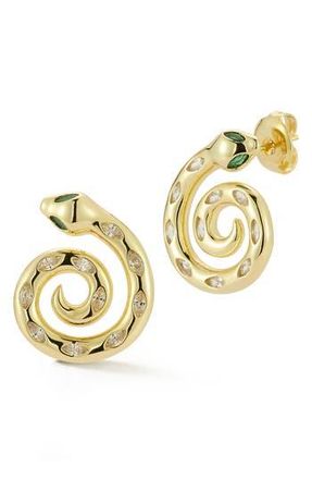 Glaze Jewelry Swirl Snake Stud Earrings in Gold at Nordstrom Rack