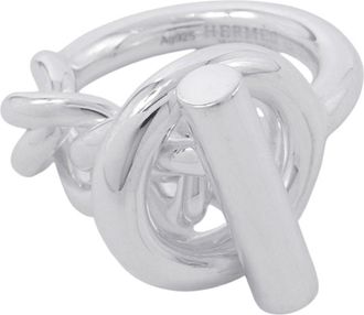 Herm&egrave;s Silver Silver 925 Band Ring (Pre-Owned)