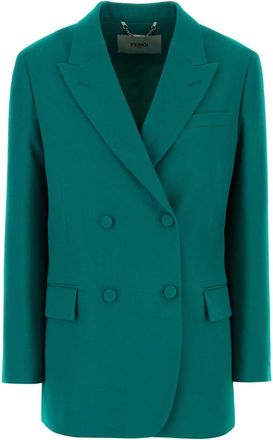 Fendi Turquoise Grain De Poudre Blazer