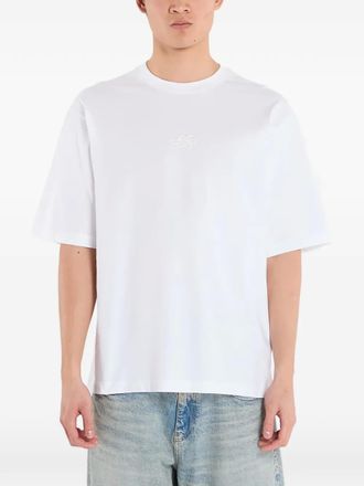 Filling Pieces boxy embroidered T-shirt - men - Organic Cotton - L - White
