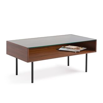 La Redoute Interieurs Salontafel met displayplank, walnootfineer, BIANZO