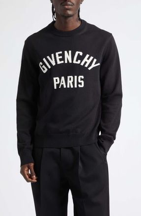 Givenchy Couture Intarsia Crewneck Sweater in Black at Nordstrom, Size X-Large