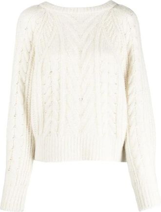 Iro Sweatshirts - Dames - Ronde hals truien - Beige - M - Wol - Truien & Vesten