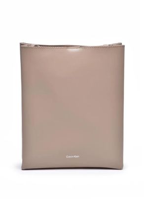 Calvin Klein Leather Crossbody Bag Beige