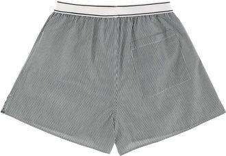 Sporty & Rich Striped Logo Cotton Shorts - Green