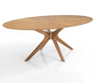 Oresteluchetta Oresteluchetta - Mesa Ovalada Efecto Madera Acabado Roble Cm. Al.75 X P.110 X L.190