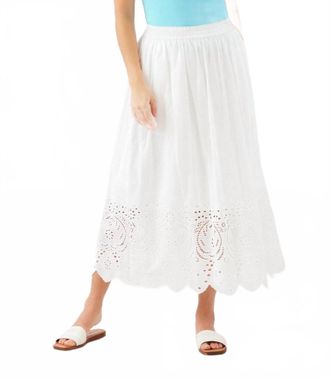 Karen Kane Cut-Out Embroidery Midi Skirt - Petite In Off White
