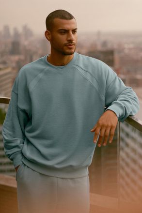 Alo | Field Crew Neck Sweatshirt in Desert Sage Grey, Size: Medium