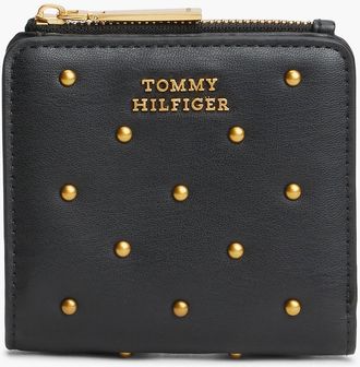 Tommy Hilfiger Womens Studded Medium Slim Wallet - Black