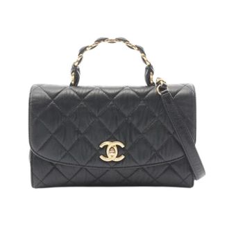 Chanel Pre-owned Matelasse Leren Handtas - Dames - Pre-owned - Zwart - Maat: ONE Size Leer