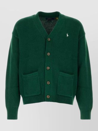 Polo Ralph Lauren cotton cardigan front pockets ribbed cuffs hem