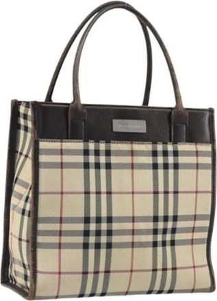 Burberry Tweedehands Canvas handtassen - Dames - Vintage Shopper - Beige - ONE Size - Vintage