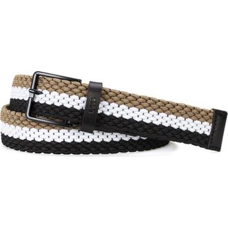 BOSS Stripe Woven Belt in Open Misc at Nordstrom Rack, Size 34