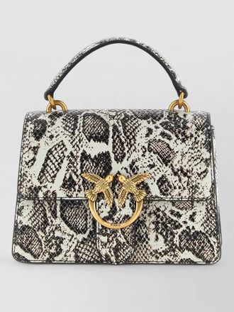 Pinko love bag one mini leather python print shoulder bag