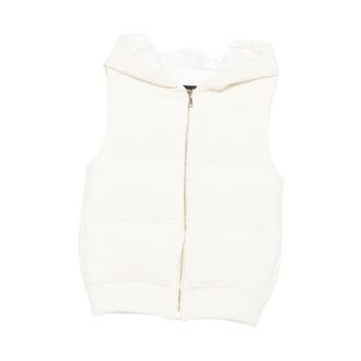 Fabiana Filippi Vests, female, White, Size: S White Hooded Sleeveless Waistcoat