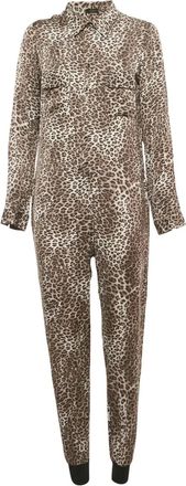 Joseph 2000s button-down jumpsuit met dierenprint - Grijs