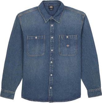 Dickies Heren, Overhemden, Blauw, Maat: M Denim